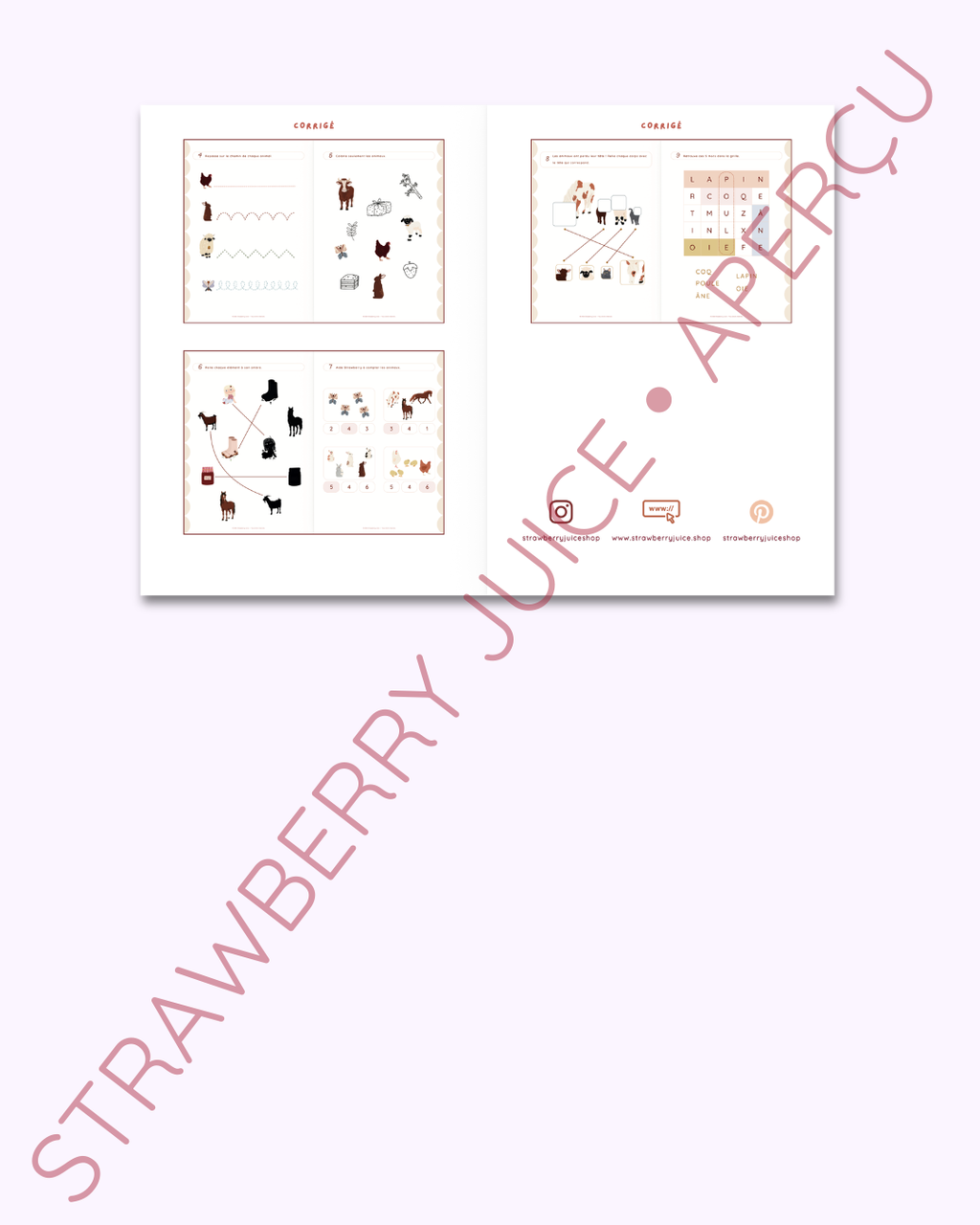 GRATUIT ! 10 activités – Cahier à imprimer - 4-5 ans - La ferme